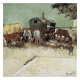 Les Roulottes, Campement De Bohémiens Posters by Vincent van Gogh