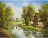 Mill At The River Prints by Helmut Glassl