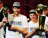 Dirk Nowitzki & Jason Kidd 2011 NBA Championship & MVP Trophies Game 6 of the 2011 NBA Finals Photo