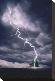 Lightning Striking Tree II Reproduction transférée sur toile