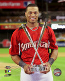 Robinson Cano with the 2011 Home Run Derby Champion Trophy Photo