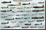 World War II Aircrafts Stretched Canvas Print
