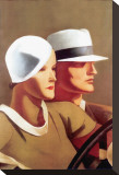 Couple Driving Stretched Canvas Print by Marcello Dudovich