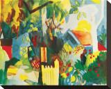 Paysage Reproduction transférée sur toile : par Auguste Macke
