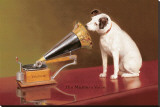 His Master's Voice Ad Stretched Canvas Print