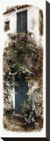 Doorway With Flowers Stretched Canvas Print by Jean Onesti