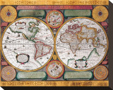 Antique Map, Terre Universelle, 1594 Leinwand von Petro Plancio