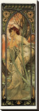 Evening Stretched Canvas Print by Alphonse Mucha