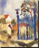 Maison de campagne Reproduction transférée sur toile : par Auguste Macke