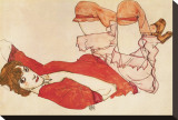 Kauernde Reproduction transférée sur toile : par Egon Schiele
