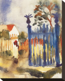 Maison de campagne Reproduction transférée sur toile : par Auguste Macke