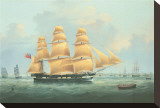 British Merchantman Ship Stretched Canvas Print by Samuel Walters