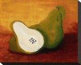 Country Pears Stretched Canvas Print by Petra Kirsch