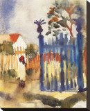 Maison de campagne Reproduction transférée sur toile : par Auguste Macke
