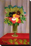 Flowers Lavender Stretched Canvas Print by Henri Rousseau