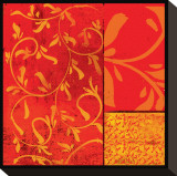 Florence Red Gold Stretched Canvas Print by Lillian Pasenar