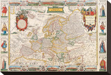 Antique Map, Nova Europa, 1652 Stretched Canvas Print by Nicholas Visscher