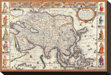 Antique Map, Asia, 1626 Stretched Canvas Print by John Speed