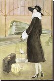 Lady at Train Station Stretched Canvas Print by Graham Reynold