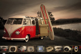 VW- Kombi Surfboard Plakat VW- Kombi Surfboard Plakat