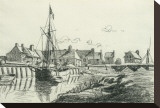 The Port at Touques Reproduction transférée sur toile par Claude Monet