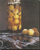 Jar of Peaches Stretched Canvas Print by Claude Monet