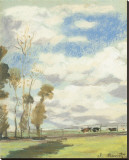 Three Cows in a Pasture Reproduction transférée sur toile par Claude Monet