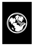 Family Crest Style Black Giclee Print by Ikuko Kowada