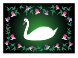 Swan Green Giclee Print by Ikuko Kowada
