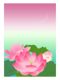 Lotus at Night Giclee Print by Ikuko Kowada