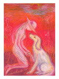 A Girl and a Dog Confirm Love Giclee Print by Mariko Miyake