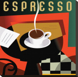 Cubist Espresso I Reproduction transférée sur toile par Eli Adams