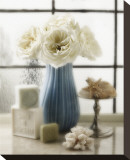 The Pretty Blue Vase Stretched Canvas Print by Dan Magus