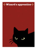 Black Cat in Red Giclee Print by Ikuko Kowada