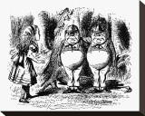 Through The Looking Glass Stretched Canvas Print by John Tenniel