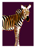 Zebra in Purple Vertical Giclee Print by Ikuko Kowada