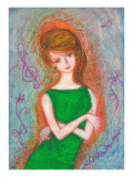 Woman of Green Dress Giclee Print by Mariko Miyake