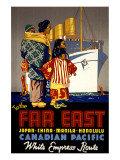 To the Far East, Japan, China, Manila, Honolulu, White Empress Route Lámina giclée de primera calidad To the Far East, Japan, China, Manila, Honolulu, White Empress Route Lámina giclée de primera calidad