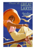 Cruise the Great Lakes Giclee-tryk i høj kvalitet