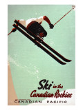 Ski in the Canadian Rockies Giclée-Premiumdruck