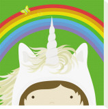 Peek-a-Boo Heroes: Unicorn Stretched Canvas Print by Yuko Lau