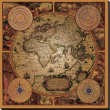 Antique Map, Cartographica I Stretched Canvas Print