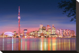 Toronto Skyline at Night Stretched Canvas Print