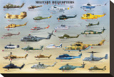 Military Helicopters Stretched Canvas Print