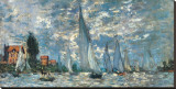 Regatta in Argenteuil Stretched Canvas Print by Claude Monet