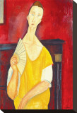 Woman with a Fan Stretched Canvas Print by Amedeo Modigliani