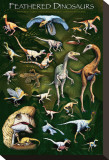 Feathered Dinosaurs I Stretched Canvas Print