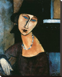 Jeanne Hebuterne Stretched Canvas Print by Amedeo Modigliani