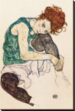 La femme de l'artiste Reproduction transférée sur toile par Egon Schiele