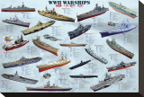 World War II War Ships Stretched Canvas Print